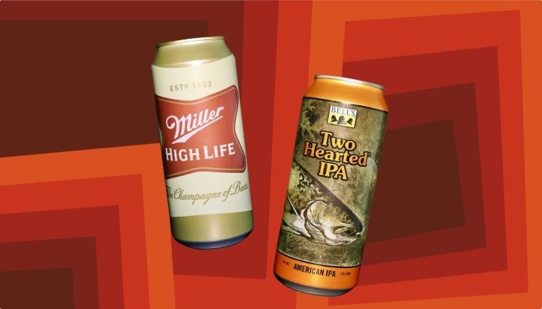 Tall Boy Miller Light and Two Hearted