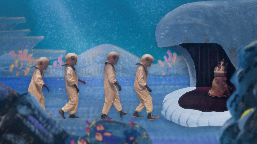 A still from the music video FUZZYSURF - 