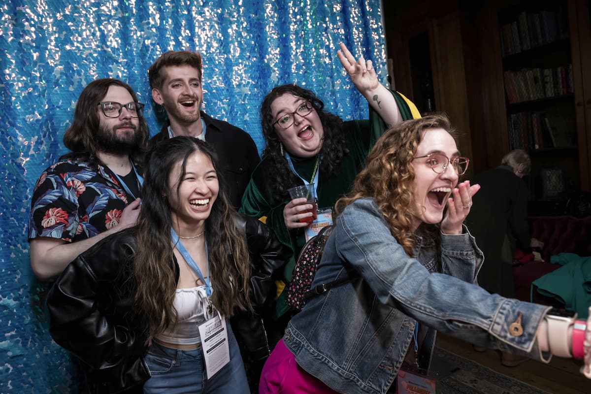 A photo of happy people at a party during the Milwaukee Film Festival