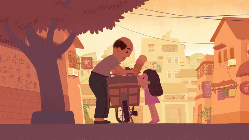 A still from the short film DANCING IN THE RAIN