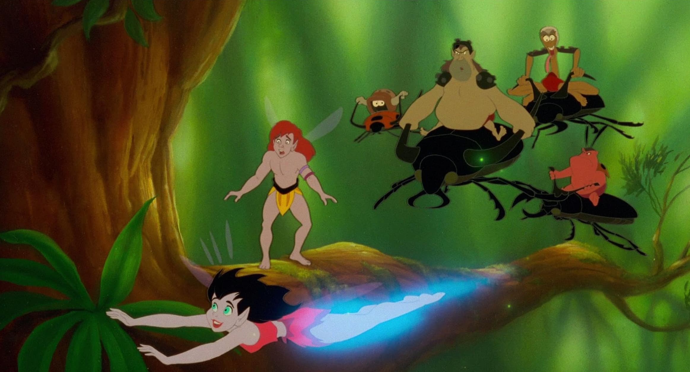 A still from the animated film FERNGULLY: THE LAST RAINFOREST