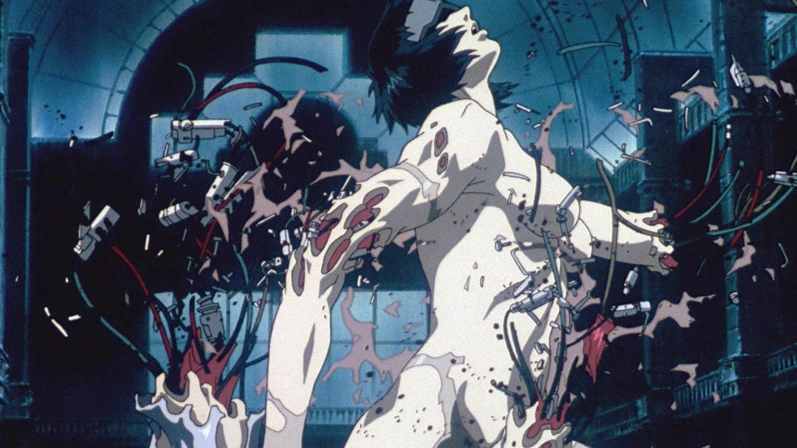 A still from the animated film GHOST IN THE SHELL